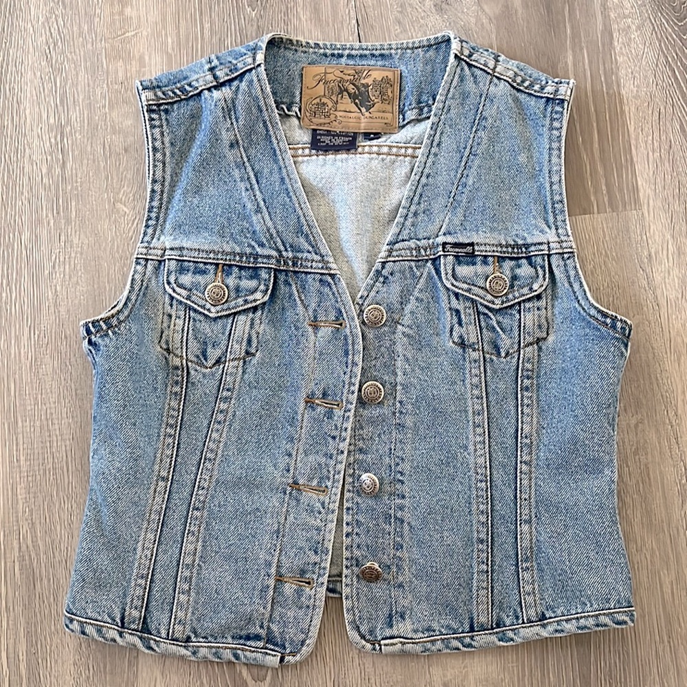 *ADORABLE* Faconnable Cropped Denim Vest *VINTAGE*